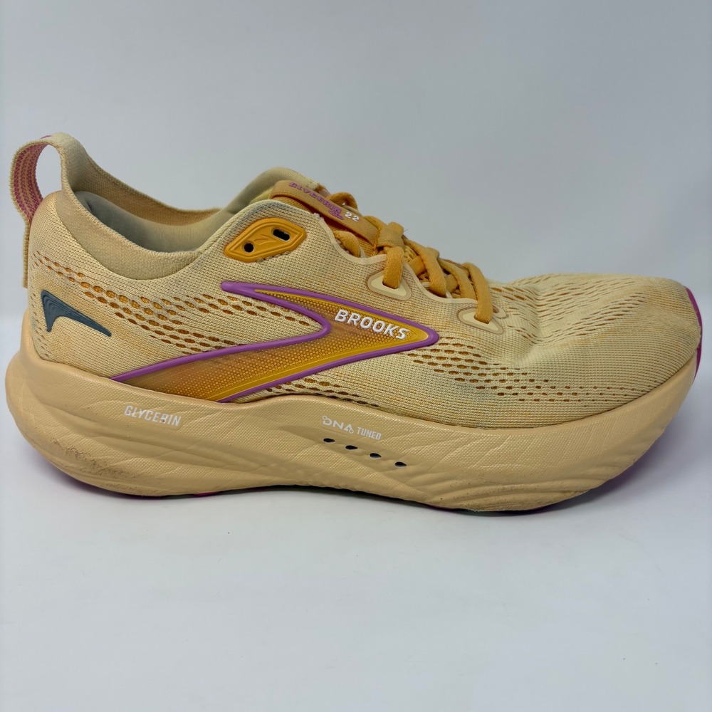 Brooks Glycerin 22 Womens Size 7.5 Yellow Pink Athletic Running Shoes Sneakers